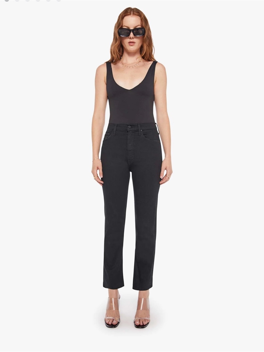 Mother High Waisted Rider Ankle Jeans in Not Guilty Wash Black Size 26